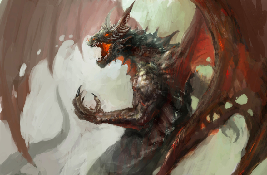 illustration of mythology creature, dragon